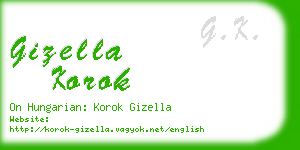 gizella korok business card